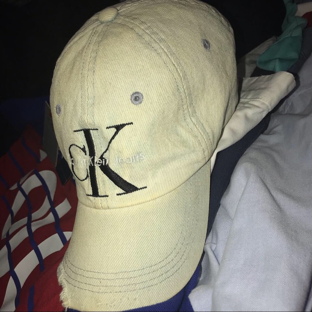 CK Calvin Klein Dad Hat * Chewed Look Custom *